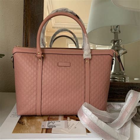 gucci 449656|GUCCI Convertible GG Leather Satchel Bag Dusty Pink.